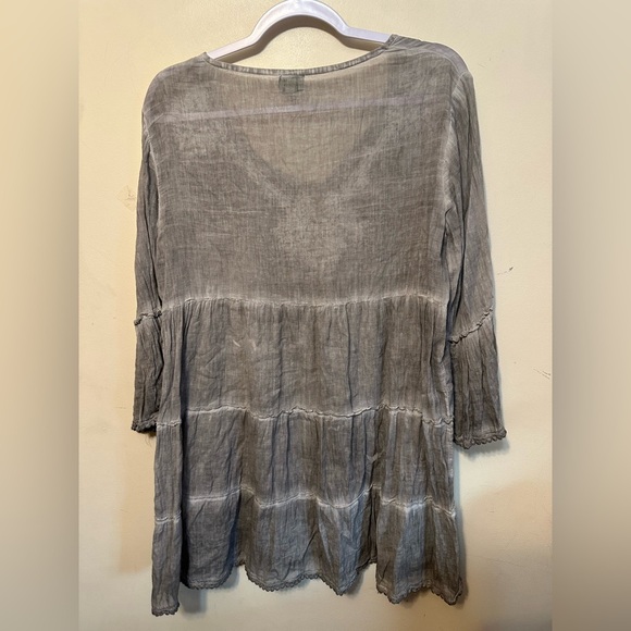 Dolma Anastasia Emb Kaftan Tiered Dress Boho Size OS Babydoll A-Line - Picture 5 of 5